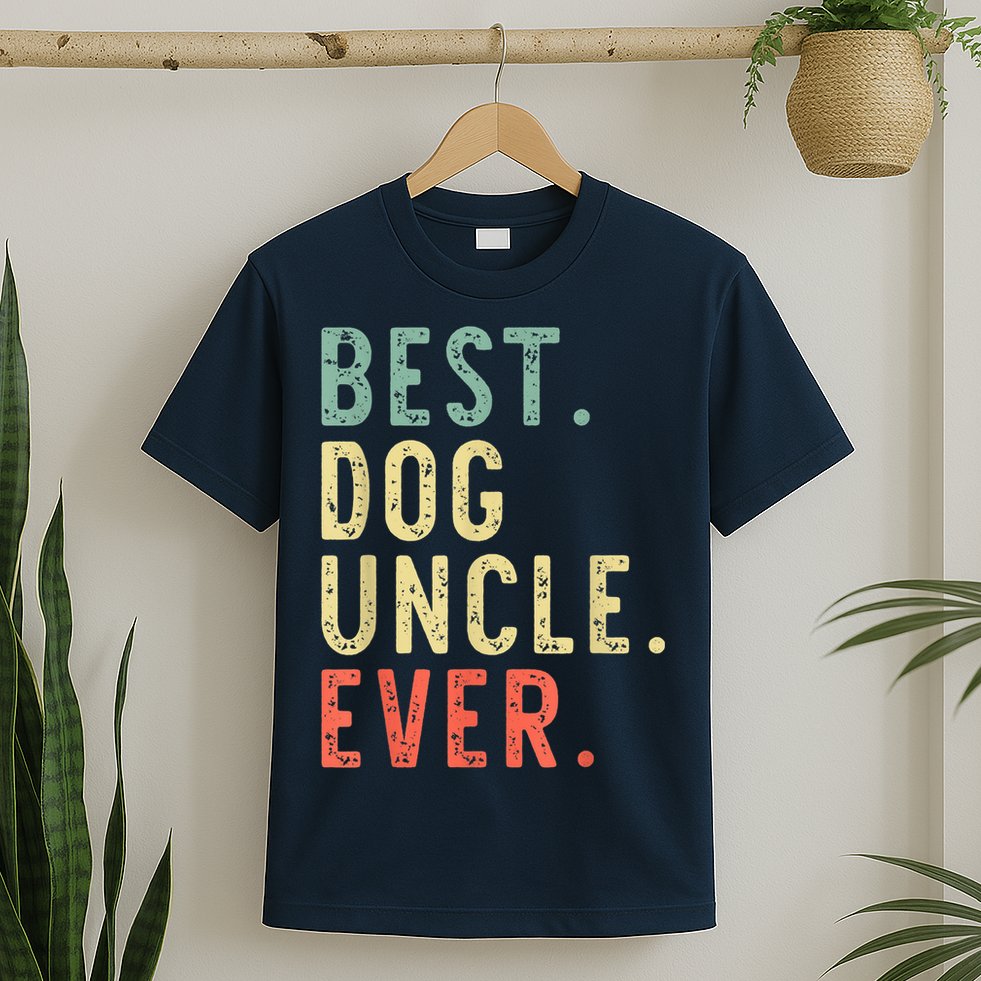 Best Dog Uncle Ever Cool Funny Vintage T-Shirt