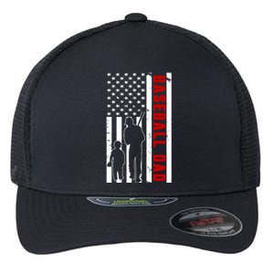 Baseball Dad USA Flag Flexfit Unipanel Trucker Cap