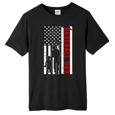 Baseball Dad USA Flag Tall Fusion ChromaSoft Performance T-Shirt