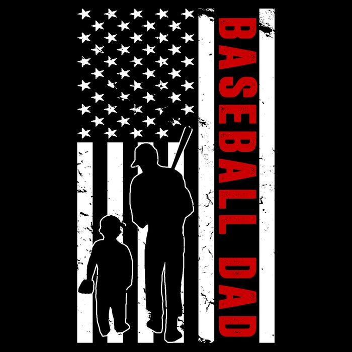 Baseball Dad USA Flag Drawstring Bag