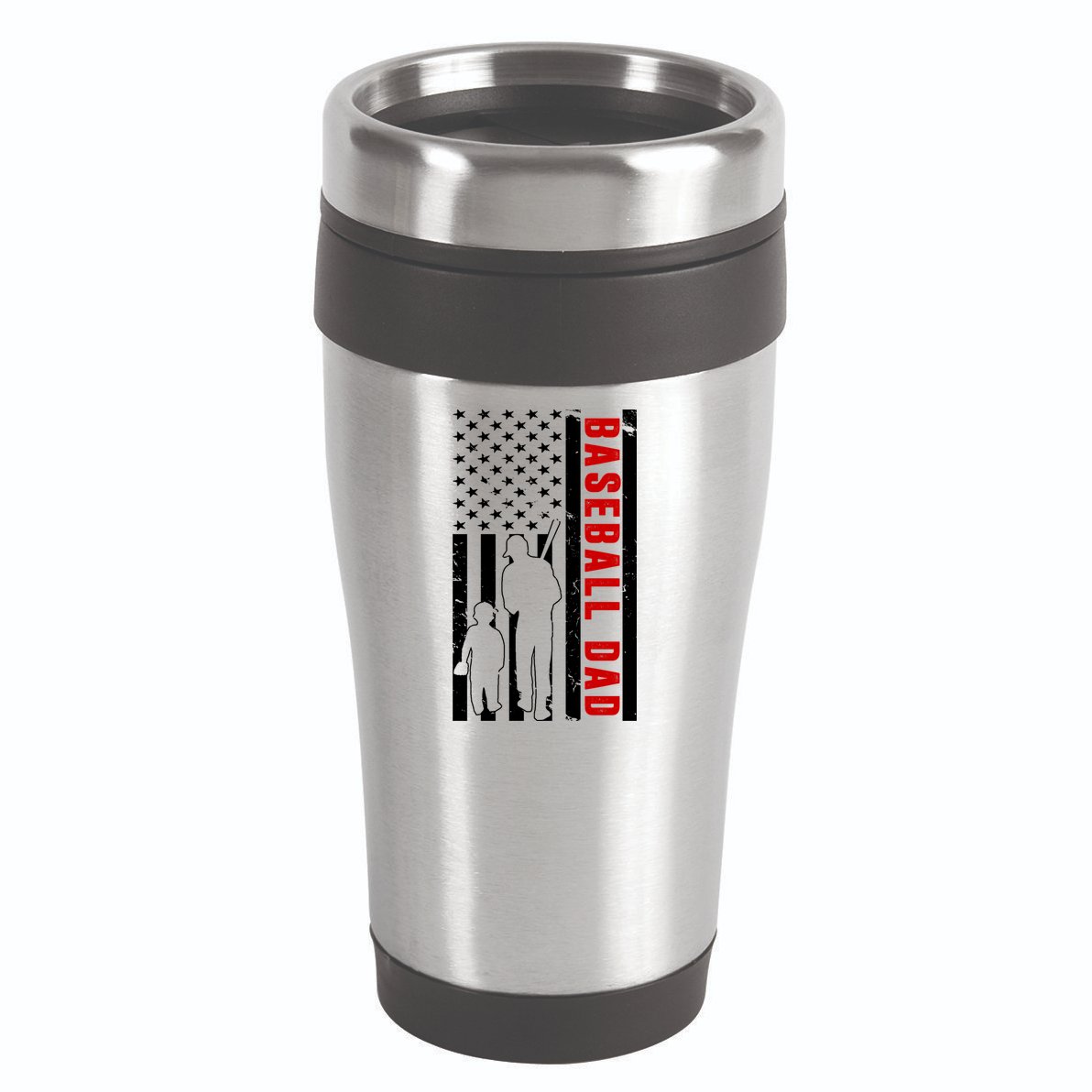 Baseball Dad USA Flag 16oz Travel Tumbler