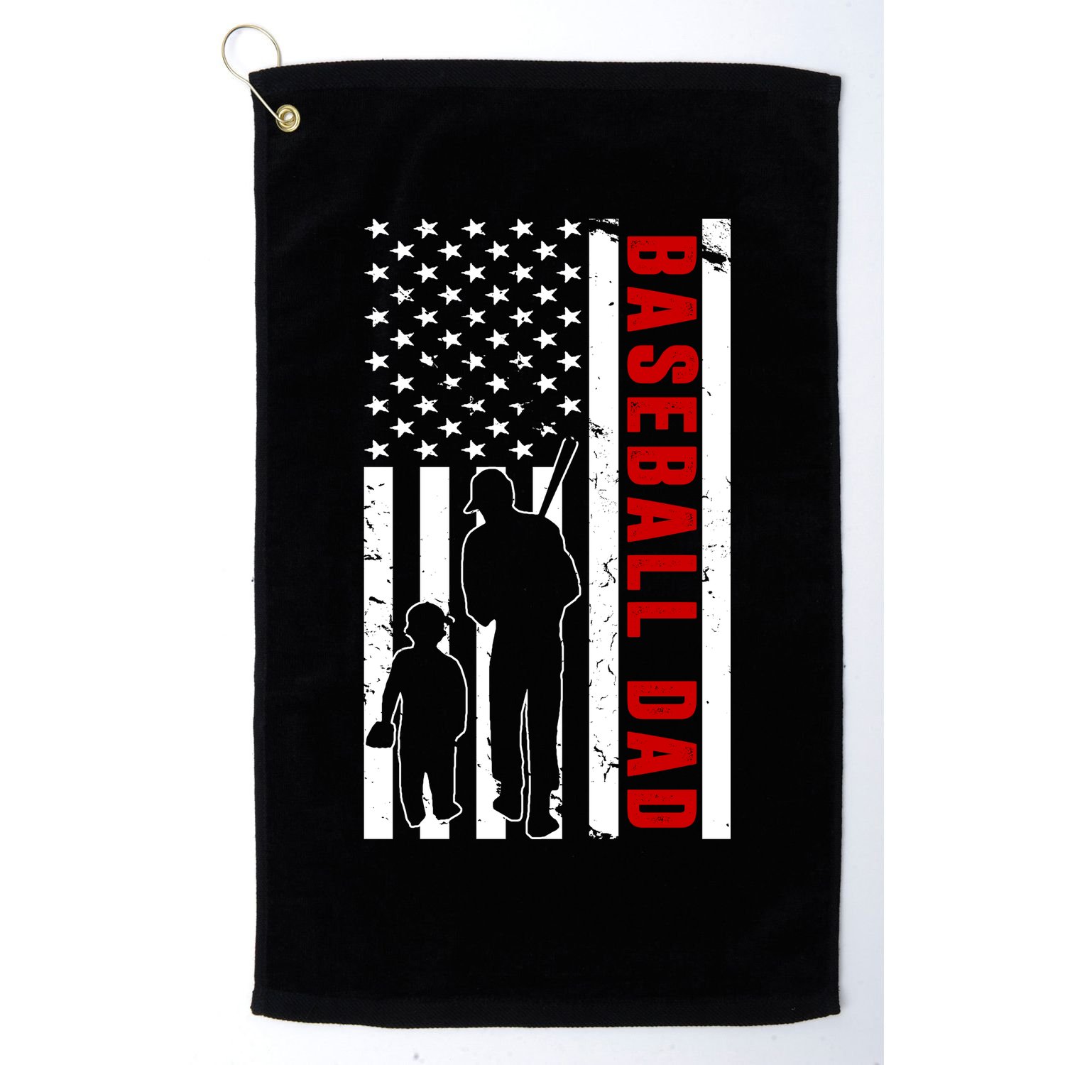 Baseball Dad USA Flag Golf Towel