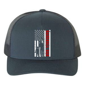 Baseball Dad USA Flag Yupoong Adult 5-Panel Trucker Hat