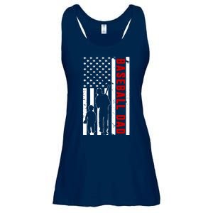 Baseball Dad USA Flag Ladies Essential Flowy Tank