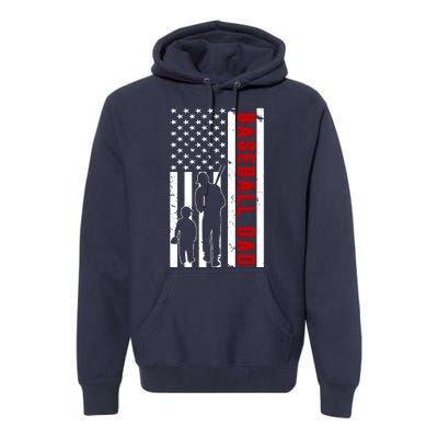 Baseball Dad USA Flag Premium Hoodie