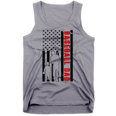 Baseball Dad USA Flag Tank Top