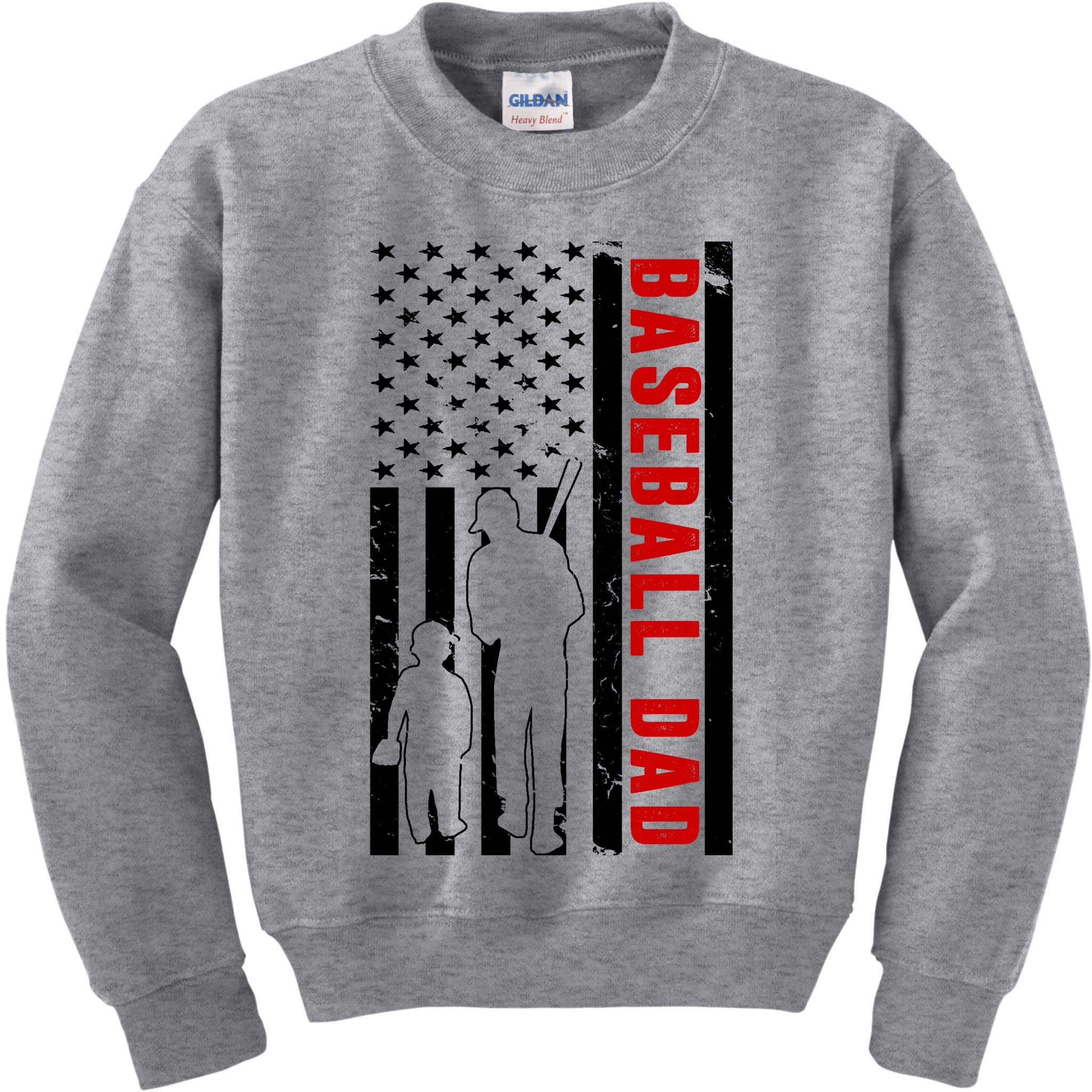 Baseball Dad USA Flag Kids Sweatshirt