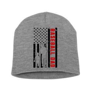 Baseball Dad USA Flag Short Acrylic Beanie