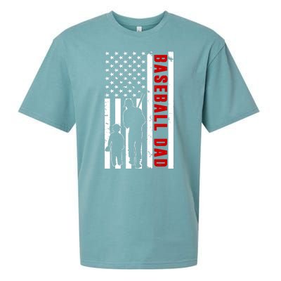 Baseball Dad USA Flag Sueded Cloud Jersey T-Shirt