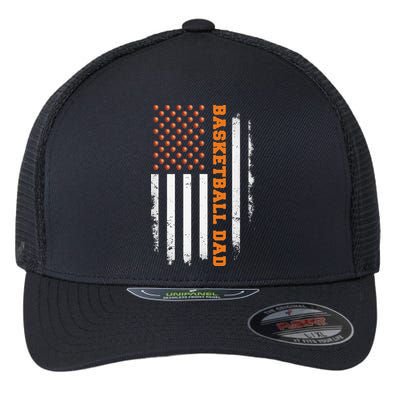Basketball Dad USA US Flag Basketball Men Flexfit Unipanel Trucker Cap