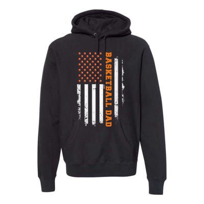 Basketball Dad USA US Flag Basketball Men Premium Hoodie