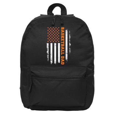 Basketball Dad USA US Flag Basketball Men 16 in Basic Backpack