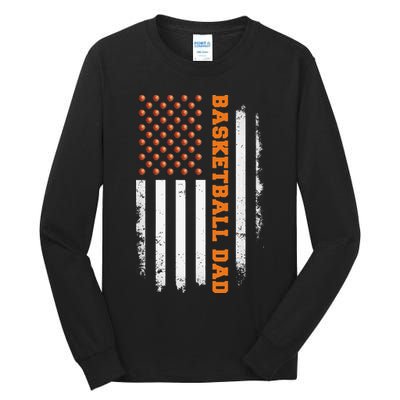Basketball Dad USA US Flag Basketball Men Tall Long Sleeve T-Shirt