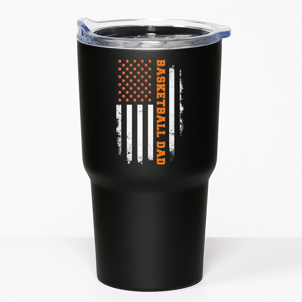 Basketball Dad USA US Flag Basketball Men Tumbler