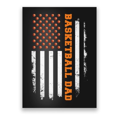 Basketball Dad USA US Flag Basketball Men Poster