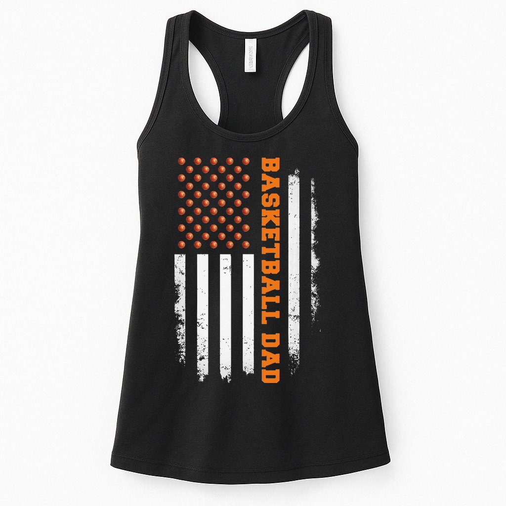 Basketball Dad USA US Flag Basketball Men Womens Tank Top