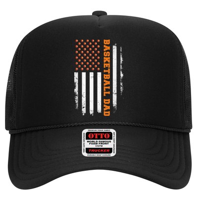 Basketball Dad USA US Flag Basketball Men Trucker Hat