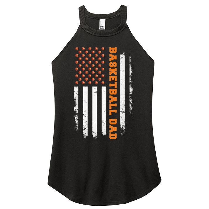 Basketball Dad USA US Flag Basketball Men Women's Perfect Tri Rocker Tank