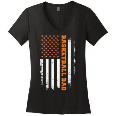 Basketball Dad USA US Flag Basketball Men Women's V-Neck T-Shirt