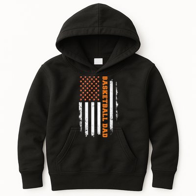 Basketball Dad USA US Flag Basketball Men Kids Hoodie