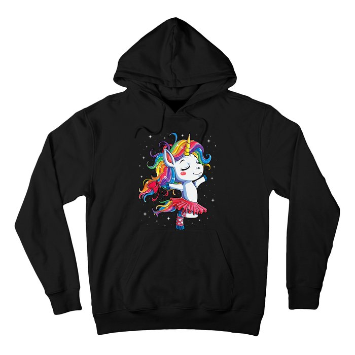 Ballet Dancer Unicorn Girl Rainbow Ballerina Hoodie