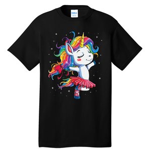 Ballet Dancer Unicorn Girl Rainbow Ballerina Tall T-Shirt