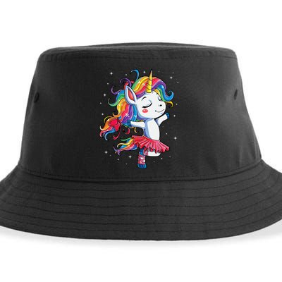 Ballet Dancer Unicorn Girl Rainbow Ballerina Sustainable Bucket Hat