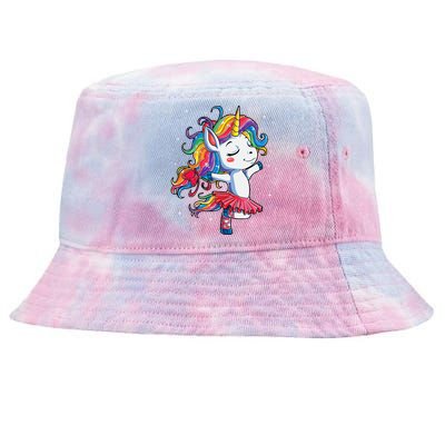 Ballet Dancer Unicorn Girl Rainbow Ballerina Tie-Dyed Bucket Hat