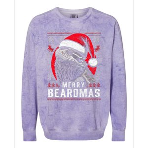 Bearded Dragon Ugly Christmas Sweater Merry Beardmas Colorblast Crewneck Sweatshirt