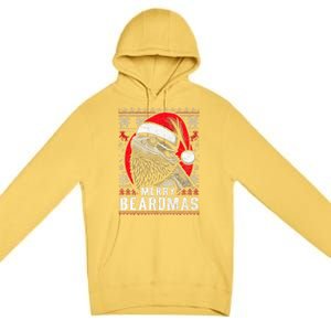 Bearded Dragon Ugly Christmas Sweater Merry Beardmas Premium Pullover Hoodie