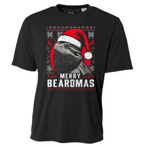 Bearded Dragon Ugly Christmas Sweater Merry Beardmas Cooling Performance Crew T-Shirt