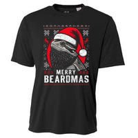 Bearded Dragon Ugly Christmas Sweater Merry Beardmas Cooling Performance Crew T-Shirt