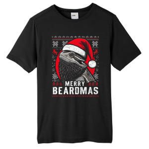 Bearded Dragon Ugly Christmas Sweater Merry Beardmas Tall Fusion ChromaSoft Performance T-Shirt