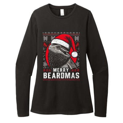 Bearded Dragon Ugly Christmas Sweater Merry Beardmas Womens CVC Long Sleeve Shirt