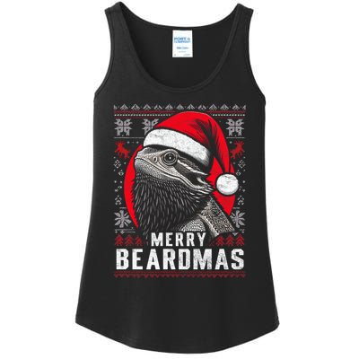 Bearded Dragon Ugly Christmas Sweater Merry Beardmas Ladies Essential Tank