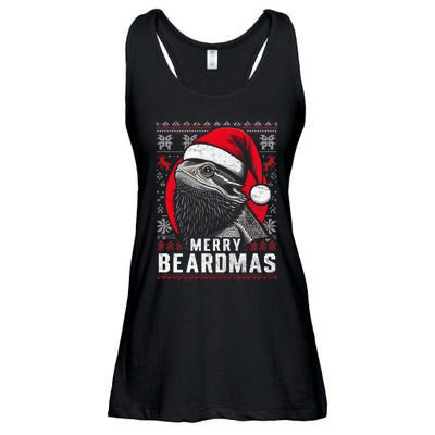 Bearded Dragon Ugly Christmas Sweater Merry Beardmas Ladies Essential Flowy Tank