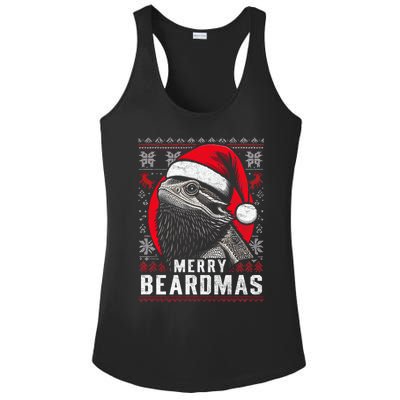 Bearded Dragon Ugly Christmas Sweater Merry Beardmas Ladies PosiCharge Competitor Racerback Tank