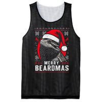 Bearded Dragon Ugly Christmas Sweater Merry Beardmas Mesh Reversible Basketball Jersey Tank