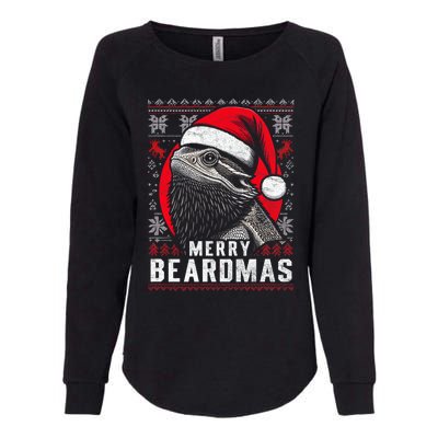 Bearded Dragon Ugly Christmas Sweater Merry Beardmas Womens California Wash Sweatshirt