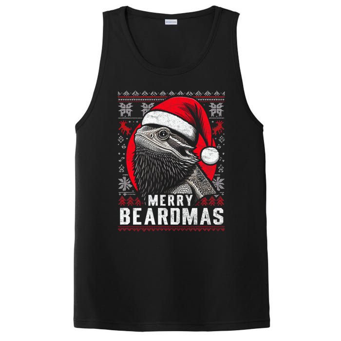 Bearded Dragon Ugly Christmas Sweater Merry Beardmas PosiCharge Competitor Tank