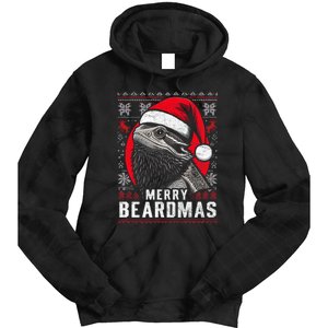 Bearded Dragon Ugly Christmas Sweater Merry Beardmas Tie Dye Hoodie