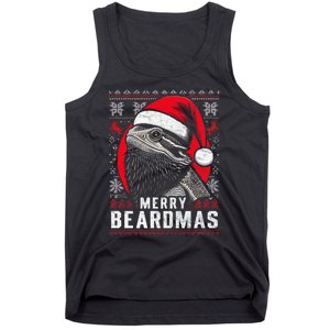 Bearded Dragon Ugly Christmas Sweater Merry Beardmas Tank Top