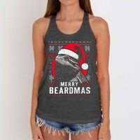 Bearded Dragon Ugly Christmas Sweater Merry Beardmas Women's Knotted Racerback Tank