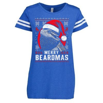 Bearded Dragon Ugly Christmas Sweater Merry Beardmas Enza Ladies Jersey Football T-Shirt