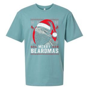 Bearded Dragon Ugly Christmas Sweater Merry Beardmas Sueded Cloud Jersey T-Shirt