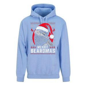 Bearded Dragon Ugly Christmas Sweater Merry Beardmas Unisex Surf Hoodie