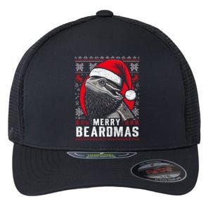 Bearded Dragon Ugly Christmas Sweater Merry Breardmas Flexfit Unipanel Trucker Cap