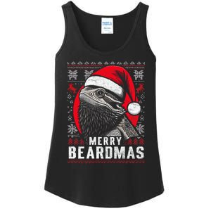 Bearded Dragon Ugly Christmas Sweater Merry Breardmas Ladies Essential Tank