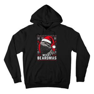 Bearded Dragon Ugly Christmas Sweater Merry Breardmas Tall Hoodie