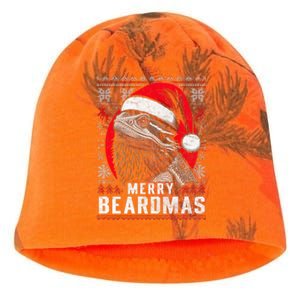 Bearded Dragon Ugly Christmas Sweater Merry Breardmas Kati - Camo Knit Beanie